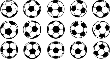 Soccer ball icon vector set. Sport ball illustration sign collection. football ball symbol.
