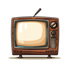 Vintage Television Symbol Vector Isolated Illustration for Design Projects