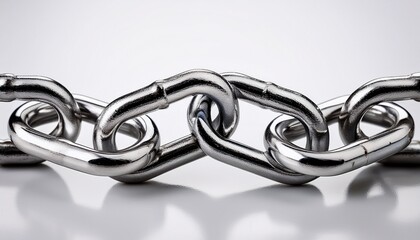 Obraz premium silver chain link on white background