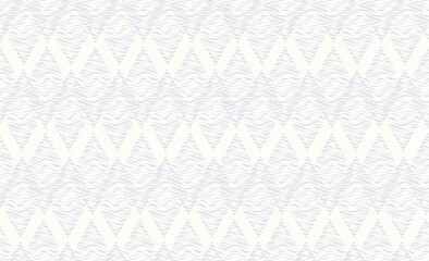 Seamless background with wavy line pattern in geometric shape. Stylish ornamental diamond shape...
