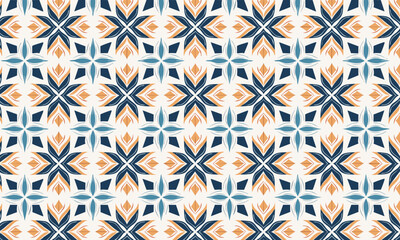 Bold Geometric Star Pattern with Nordic Folk Art Style. Seamless vector background for winter holidays or home decor