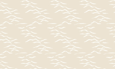 Abstract Hand-Drawn Flying Birds Pattern. Seamless minimalist vector background in neutral beige