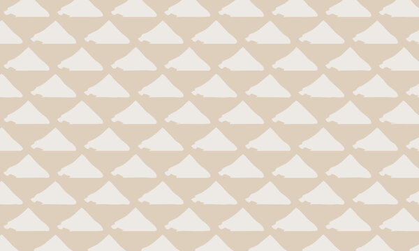 Fototapeta Hand-Drawn Brush Stroke Triangle Pattern. Seamless minimalist vector background in neutral beige tones