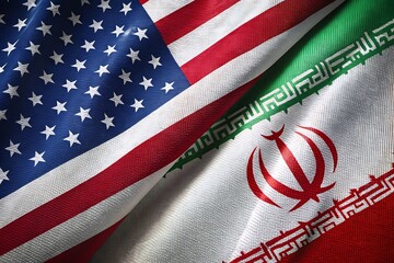 American-Iranian Alliance: The United States of America flag waves alongside the Iranian flag, symbolizing the close relationship of two countries, highlighting their collaboration and cooperation.