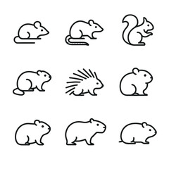 Rodent Line Icons