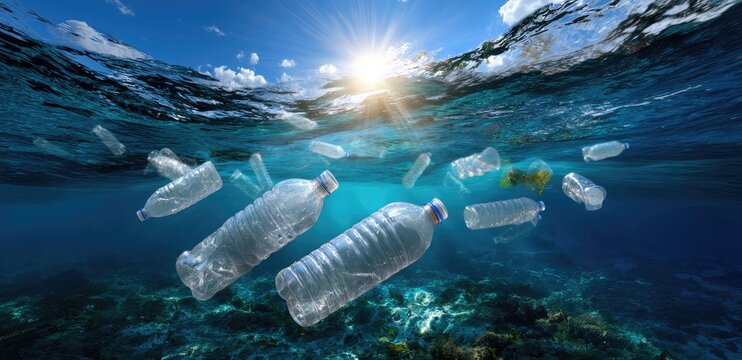 Fototapeta Plastic Free July: awareness effort, monthly campaign, global initiative, pollution issue, plastic reduction, environmental cause, single-use concern, public education, lifestyle shift,