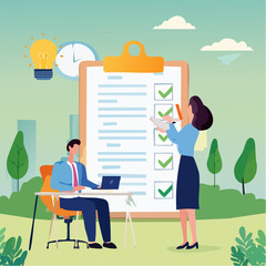 Requirements gathering, client demand or customer opinion, summary or meeting conclusion, stakeholders use case, lecture or meeting note concept, businessman write client requirements from discussion