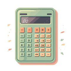 Educational Green Board with Calculator Design for Back to School Concept