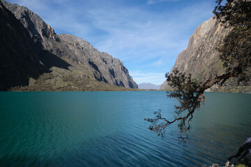 Scenery view of mountain lake