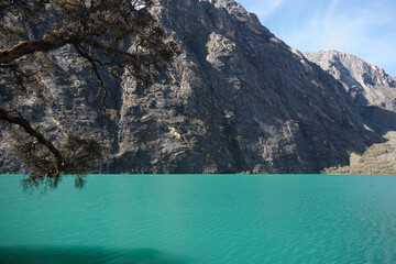 Scenery view of mountain lake