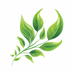 Fototapeta premium Green Leaves Eco Symbol Vector Illustration for Environmental Concepts