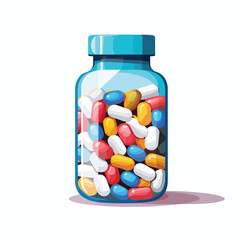 Medical Bottle Healthcare Icon Vector Image for Health and Pharmaceutical Concepts