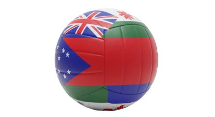 Soccer ball with country flags sports equipment and international competition design for games and sports on transparent background