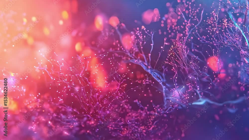 Poster abstract technology network neuron connection data flow background