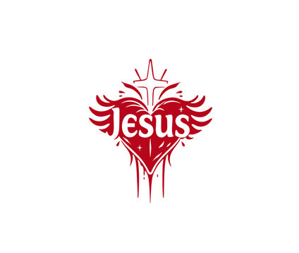 Jesus Red Heart Design
