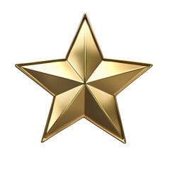 Obraz premium Gold Star Badge with Beveled Edges and Subtle Shadow – 8K Ultra-Detail Transparent PNG