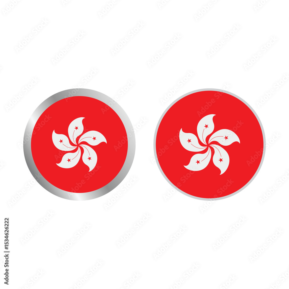 Poster set of hong kong flag vector design.
