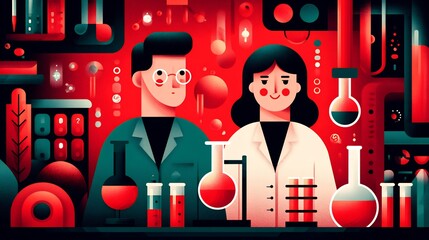 Business researchers conducting experiments laboratory settings laboratory research concept