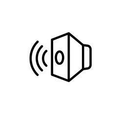 Sound speaker icon emitting waves in minimalist style