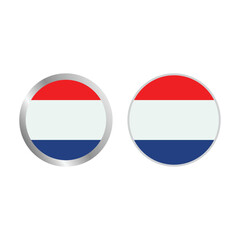 Set Of Netherlands Flag Vector Design.