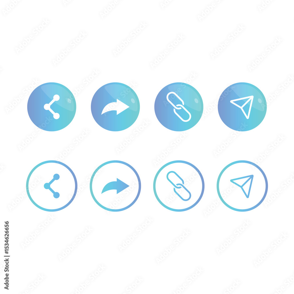 Poster set of share button icon vector design.