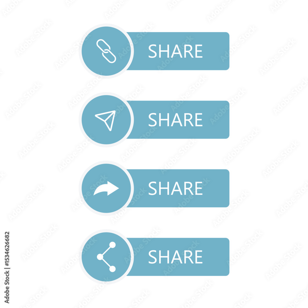 Poster set of share button icon vector design.