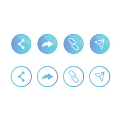Set Of Share Button Icon Vector Design.