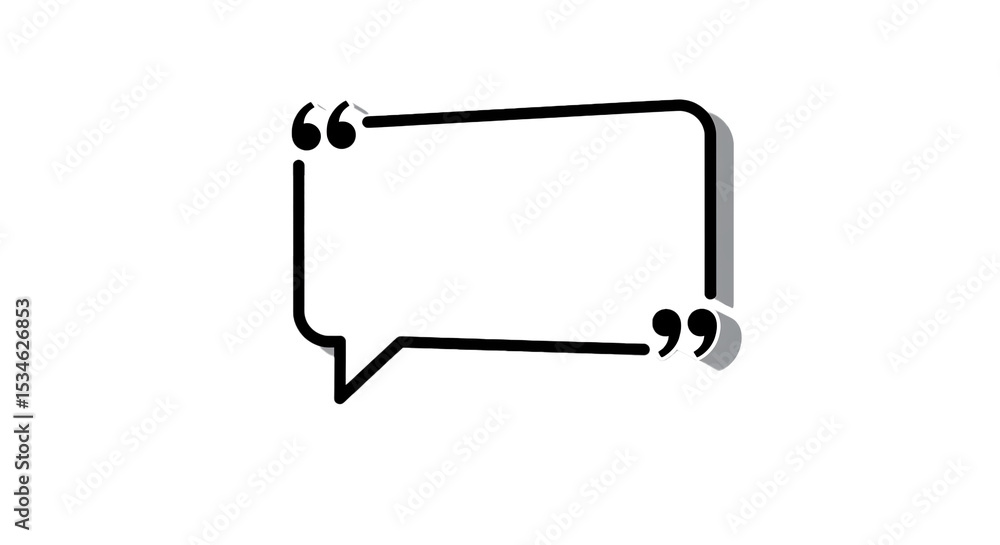Fototapete quote bubble vector graphic design template for speech text message box black and white minimalist s