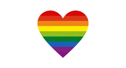 Rainbow heart pride flag love symbol lgbtq rights equality diversity inclusion support community graphic on transparent background
