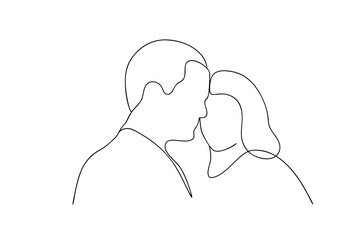 Romantic couple line art minimalist drawing love