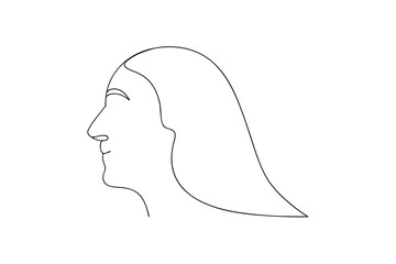 Woman profile minimalist line art drawing simple elegant design