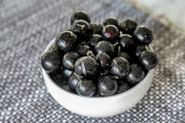 Beautiful and juicy ripe jabuticaba fruits in fine detail