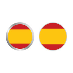 Set Of Spain Flag Vector Design. 