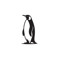 Emperor Penguin Silhouette Vector Art – Majestic Antarctic Bird Design in Bold Black Outline, Minimalist Wildlife Graphic Perfect for Cold Climate Themes, Logos, and Nature Decor
