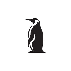 Emperor Penguin Silhouette Vector Art – Majestic Antarctic Bird Design in Bold Black Outline, Minimalist Wildlife Graphic Perfect for Cold Climate Themes, Logos, and Nature Decor
