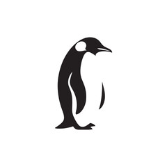 Emperor Penguin Silhouette Vector Art – Majestic Antarctic Bird Design in Bold Black Outline, Minimalist Wildlife Graphic Perfect for Cold Climate Themes, Logos, and Nature Decor
