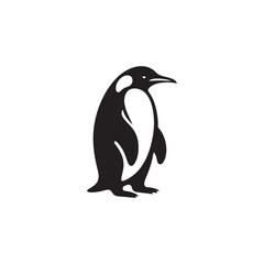 Emperor Penguin Silhouette Vector Art – Majestic Antarctic Bird Design in Bold Black Outline, Minimalist Wildlife Graphic Perfect for Cold Climate Themes, Logos, and Nature Decor
