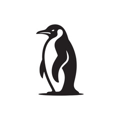 Emperor Penguin Silhouette Vector Art – Majestic Antarctic Bird Design in Bold Black Outline, Minimalist Wildlife Graphic Perfect for Cold Climate Themes, Logos, and Nature Decor
