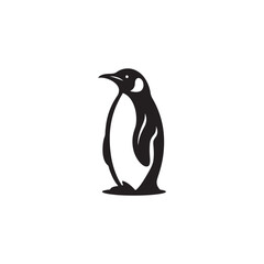 Emperor Penguin Silhouette Vector Art – Majestic Antarctic Bird Design in Bold Black Outline, Minimalist Wildlife Graphic Perfect for Cold Climate Themes, Logos, and Nature Decor
