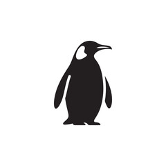 Emperor Penguin Silhouette Vector Art – Majestic Antarctic Bird Design in Bold Black Outline, Minimalist Wildlife Graphic Perfect for Cold Climate Themes, Logos, and Nature Decor
