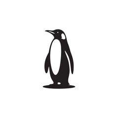 Emperor Penguin Silhouette Vector Art – Majestic Antarctic Bird Design in Bold Black Outline, Minimalist Wildlife Graphic Perfect for Cold Climate Themes, Logos, and Nature Decor
