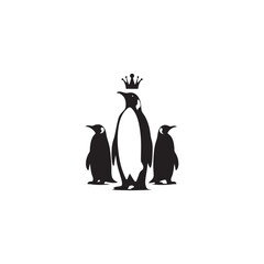 Emperor Penguin Silhouette Vector Art – Majestic Antarctic Bird Design in Bold Black Outline, Minimalist Wildlife Graphic Perfect for Cold Climate Themes, Logos, and Nature Decor

