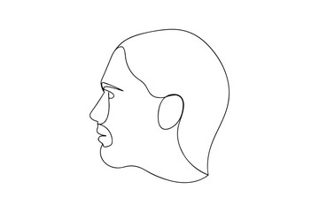 Minimalist line art profile of a woman's head