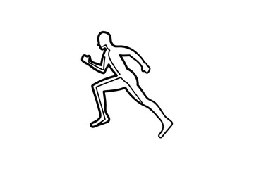 Running man outline minimalist sport fitness exercise