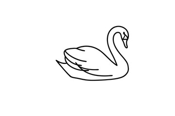 Elegant line art swan illustration simple design
