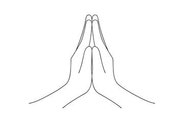 Praying hands minimalist line art design hope faith spirituality