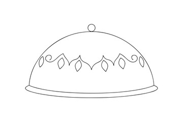 Elegant line art design of a dome shaped serving cloche
