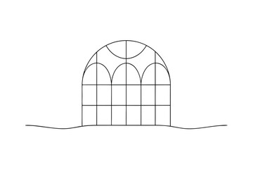 Elegant arched window design minimalist line art architectural drawing