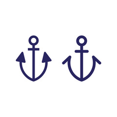 Ship Anchor Icon Vector Design.