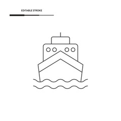 Ship Or Boat Icon Vector Design.